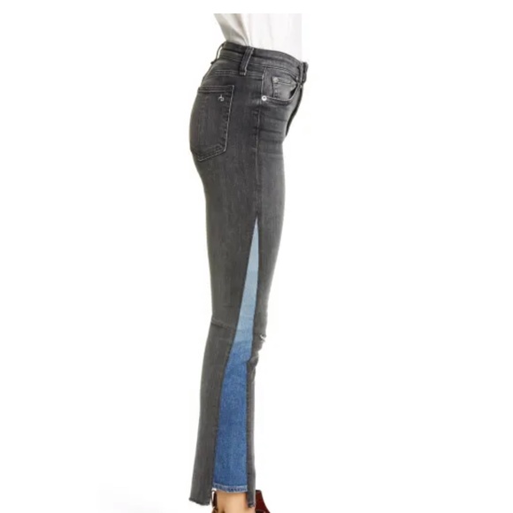 Rag & Bone Reconstructed Ripped Step Hem Jeans Nina high rise ankle cigarette 30 - Picture 7 of 9